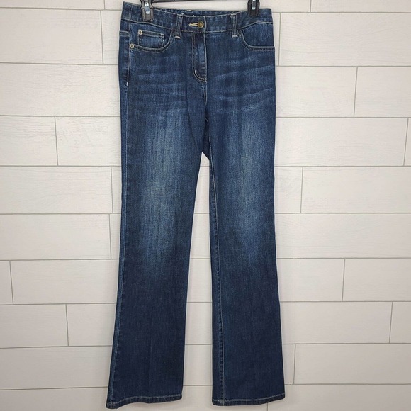 Boden Jeans Bootcut Blue 4L Long 33" Inseam Stretch Whiskering Tall #WC116 - Picture 2 of 10